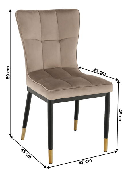 Scaun de sufragerie Dopey (bej + negru)