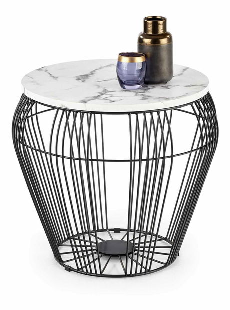 Dohányzóasztal Aleshia (márvány + fekete)