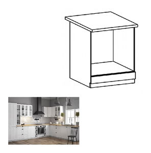 Dulap inferior de bucătărie pentru electrocasnice încorporate D60ZK Provense (Alb + sosna andersen)