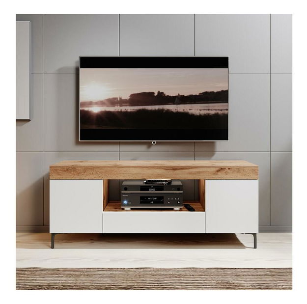 TV skrinka/stolík Giuseppo (dub lancaster + biela)