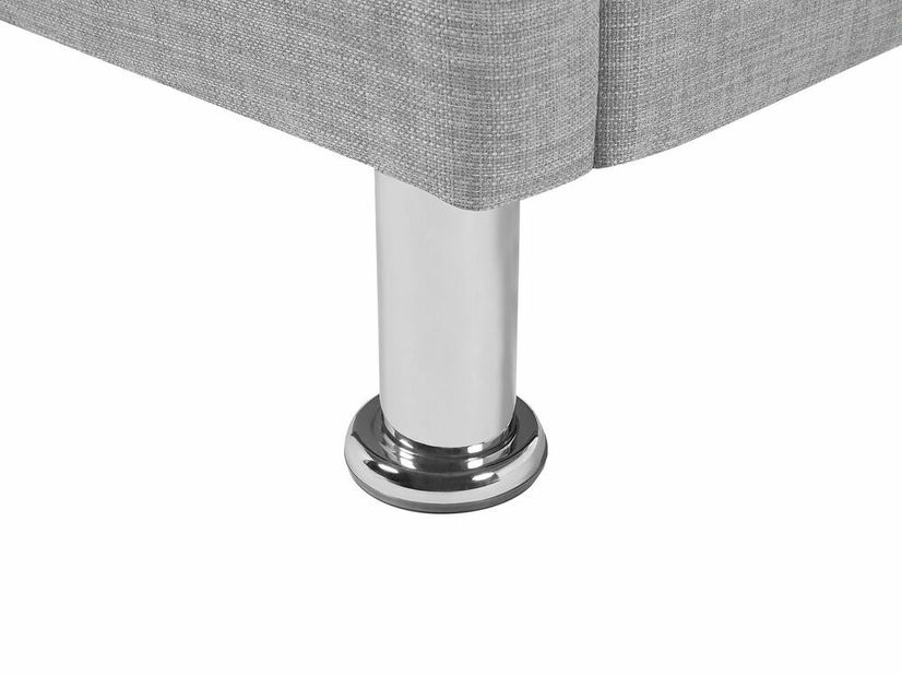 Franciaágy 140 cm MATH (ágyráccsal és tárolóhellyel) (szürke)