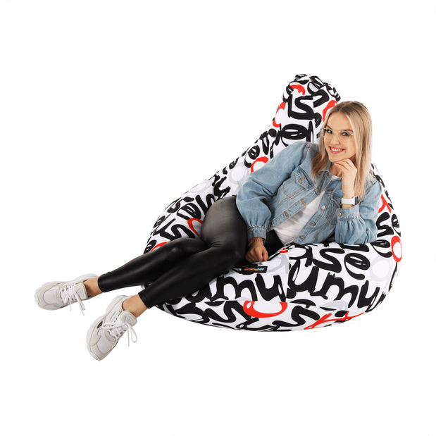 Babzsák Blaze (fehér + fekete + szürke + piros minta)