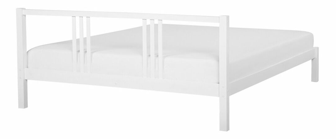 Pat matrimonial 180 cm VALLES (cu somieră) (alb)