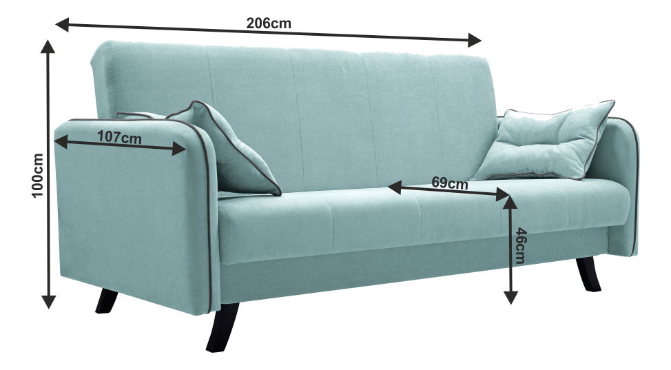 Pohovka trojsedačka Pamver (mentolová)