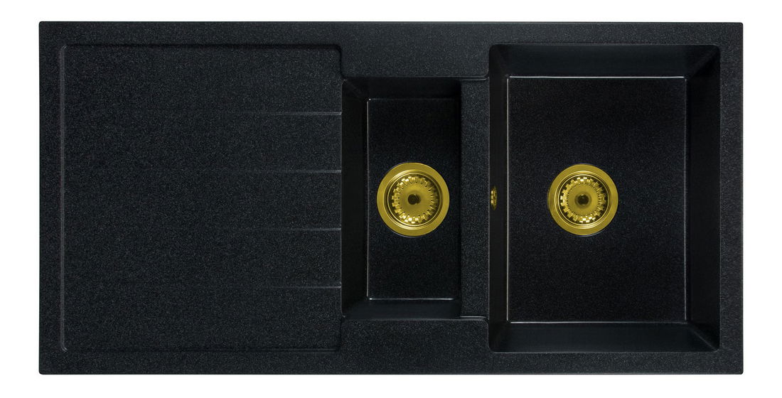 Kuchynský drez Yuxur (čierna + textúra) (s 1 otvorom pre batériu) (L)