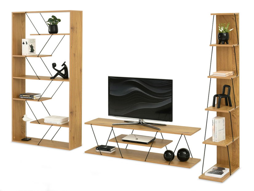 Set za dnevni boravak Healey 2 (hrast + crna)