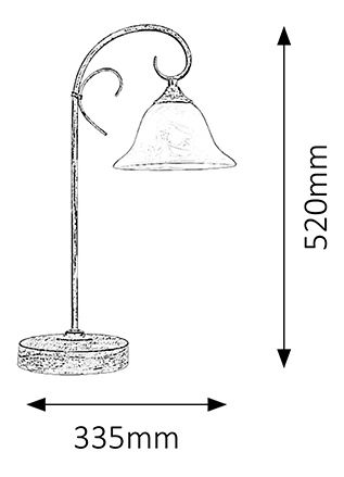 Stolová lampa Katherine 7187 (antická biela + ryžové kamenné sklo)