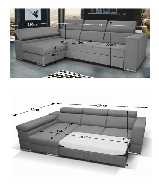 Rohová sedačka Dona (L)