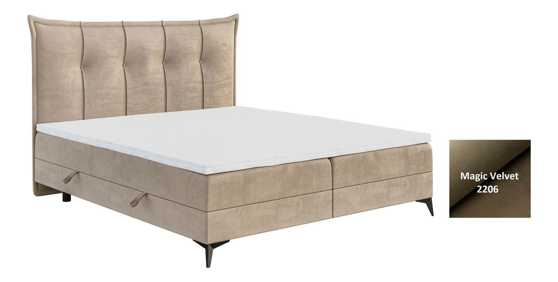 Jednolôžková posteľ Boxspring 80 cm Foxtrot (hnedá) (s matracom a úl. priestorom) *výpredaj