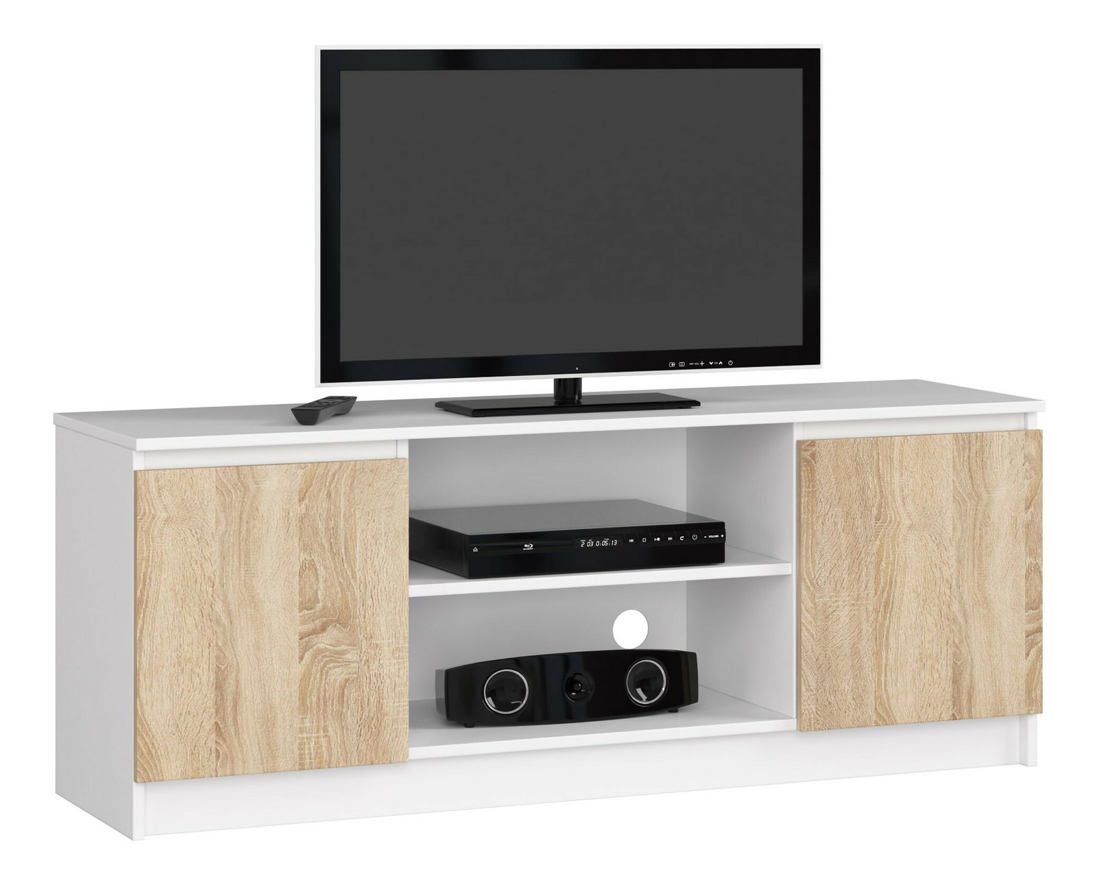 TV stolík Dariel (biela + dub sonoma)
