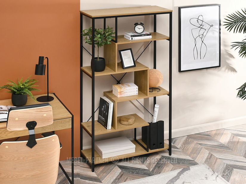 Regál Harp B (tölgy + fekete)