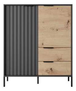Komoda Rastafa 2D2S (dub artisan + čierna)