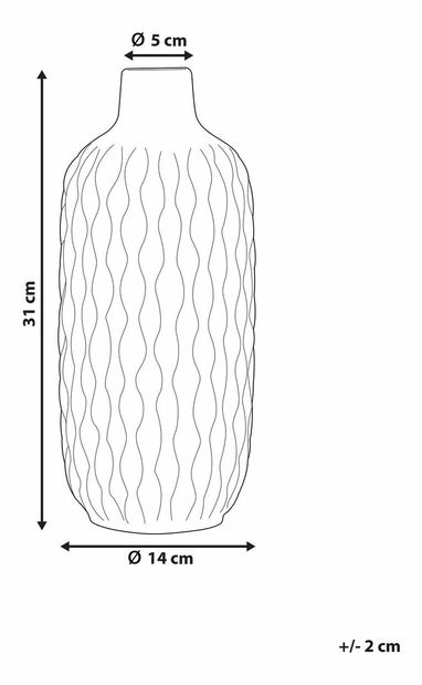 Vază ELON 31 cm (sticlă laminat) (alb)