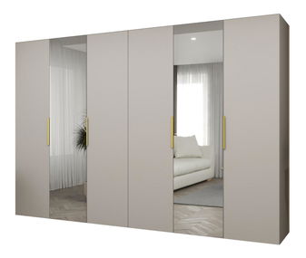 Ormar za garderobu 300 cm Mirabella 2 (kašmir + zlatna)