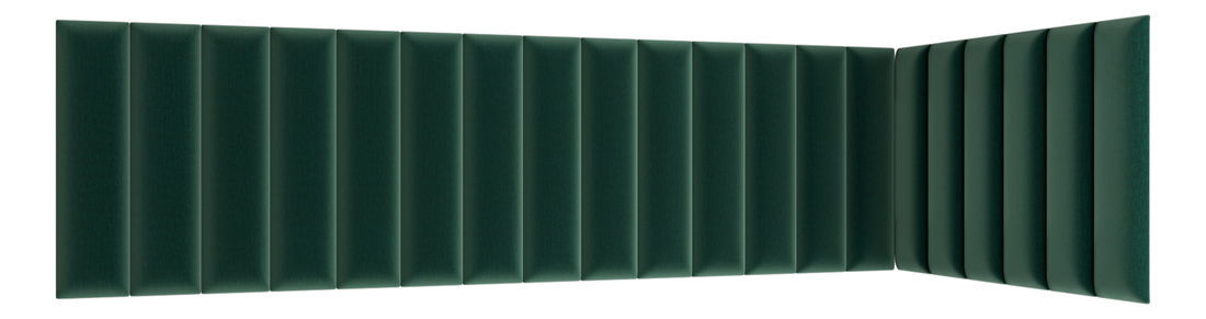 Set 20 panouri tapițate Quadra 210x90x60 cm (Verde)