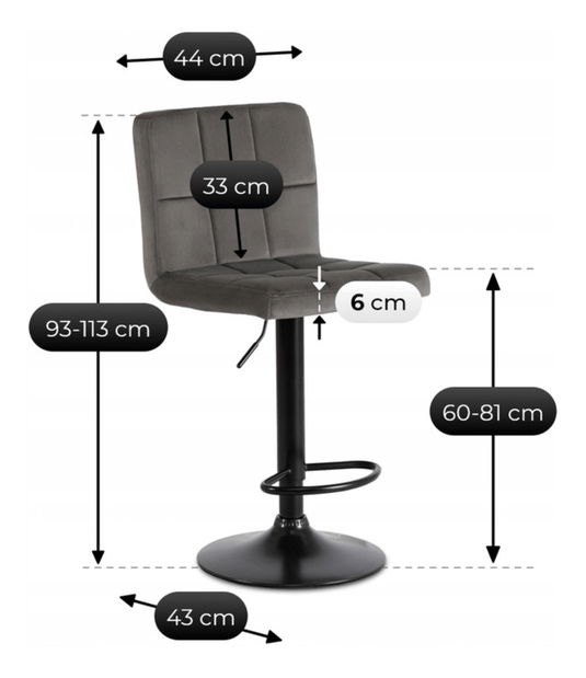 Scaun tip bar Normativa (plluș gri) 