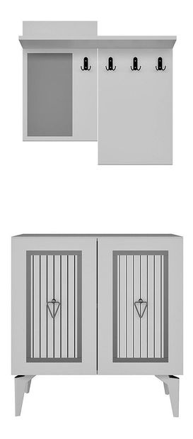 Mobilier Hol Tideno (alb + argintiu) 