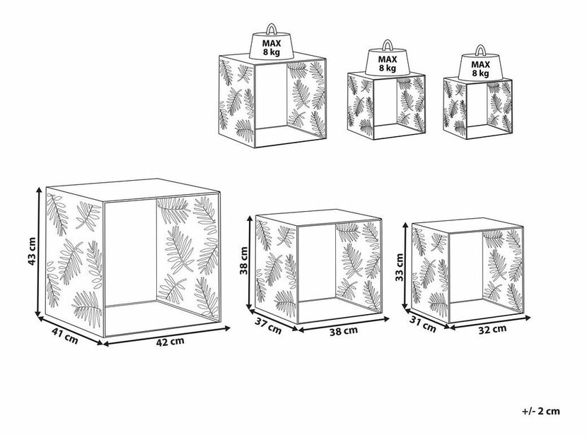 Set 3 ks konferenčných stolíkov Walder (čierna) 