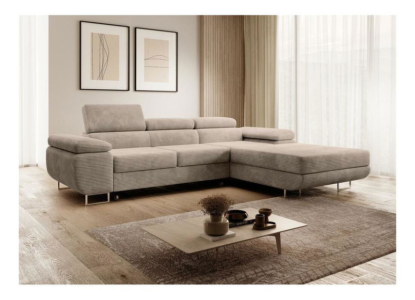 Kutna garnitura Grande (D) (tamnobež + krom)