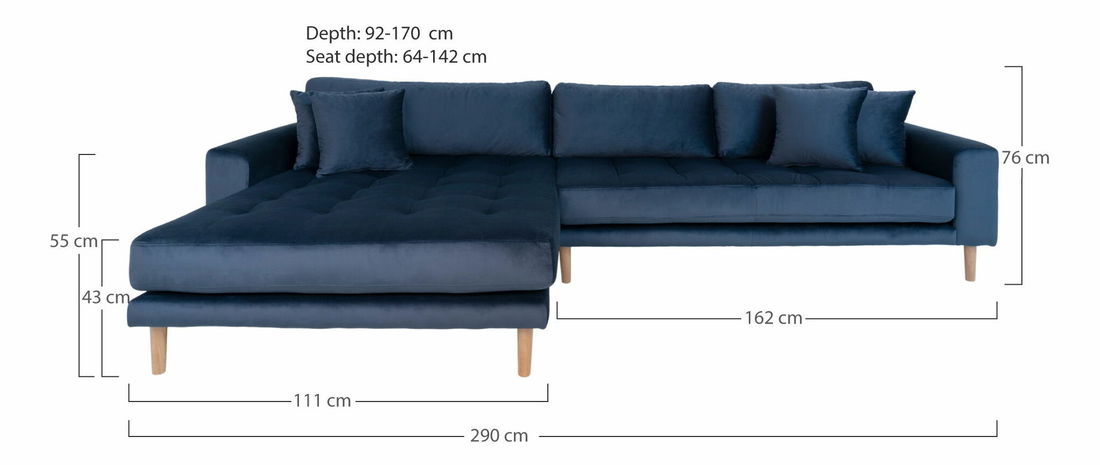 Rohová sedacia súprava (L) Lvaveriaora (tmavomodrá)