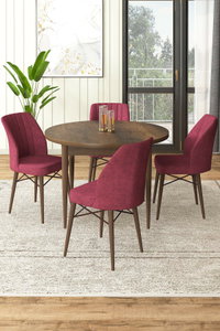 Set dining Roxie (nuc baroc + vișiniu) (pentru 4 persoane)