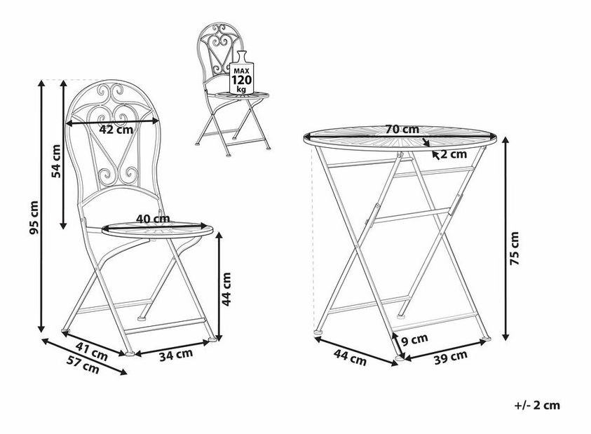 Kerti szett TIRRO (világoszöld) (2 személyes)
