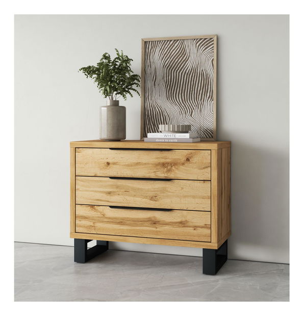 Komoda Helles (hrast wotan + crna)