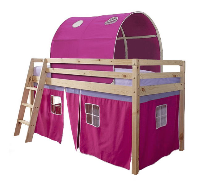 Emeletes ágy 90 cm Indigo (rózsaszín) (ágyráccsal)