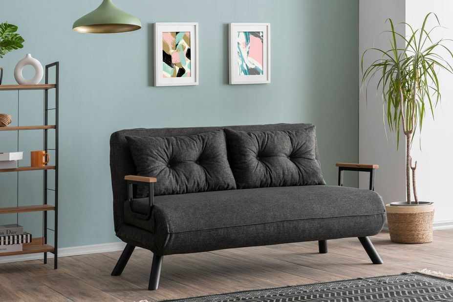 Kanapé futon Sandy (sötétszürke)