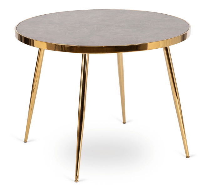 Jedálenský stôl Tripulacion (mramor sivý + zlatá) (pre 4 osoby)