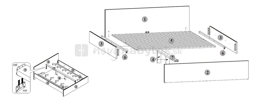 Manželská posteľ 160 cm BRW DOORS HLOZ 160 