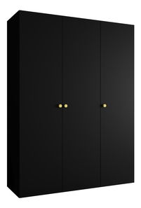 Ruhásszekrény 150 cm Parna 1 (fekete + arany)