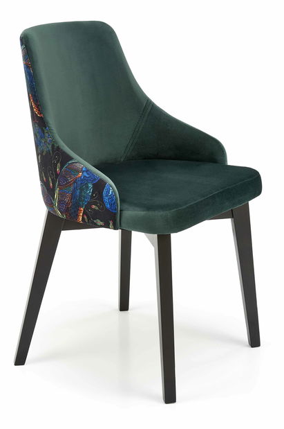 Scaun de sufragerie Edo (negru + verde)