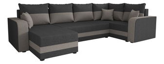 U alakú sarokkanapé Harmony Long (sötétszürke + fekete) (J)