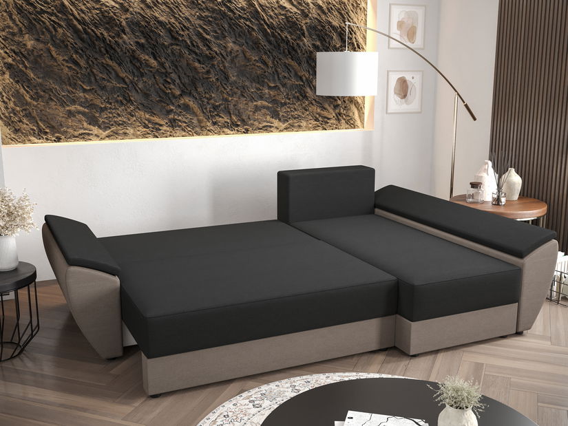 Kutna garnitura Radiant L3 (tamnosmeđa + bež) (L)