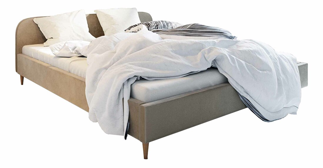 Bračni krevet 180 cm Lon (sivo-bež) (bez podnice i prostora za odlaganje)