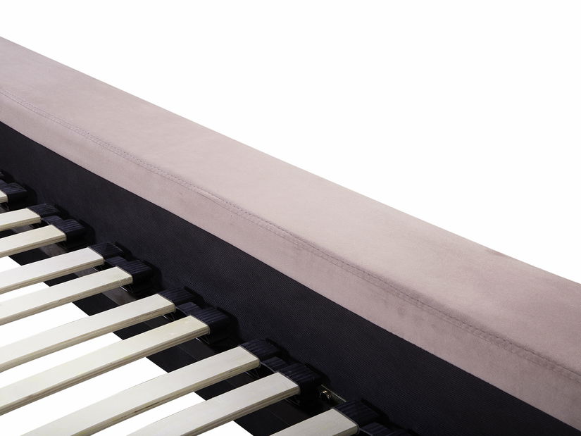 Bračni krevet 180 cm NICE (s podnicom) (ružičasta baršunasta)