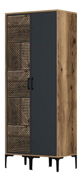 Ormar za garderobu Kiara PS (orah + antracit)