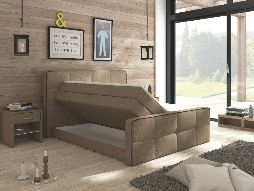 Manželská posteľ Boxspring 160 cm Paradise (s matracmi a úl. priestorom)