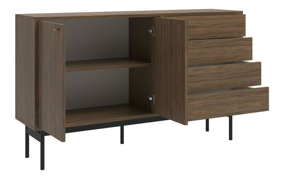 Komód Oscar O6 (dió + fekete)