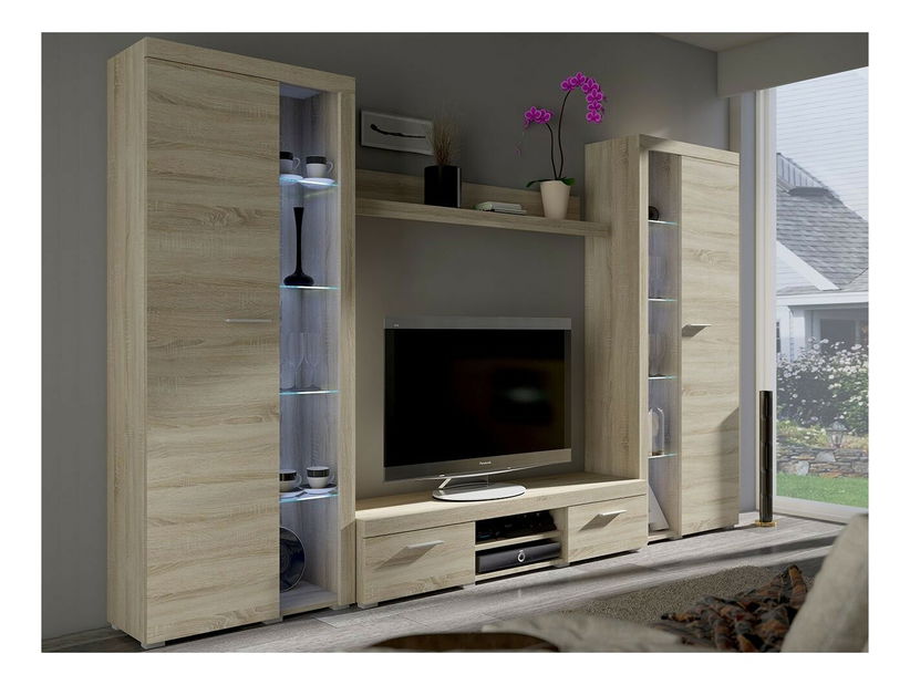 Mobilier living Rokara XL (stejar sonoma) (iluminat LED Alb)