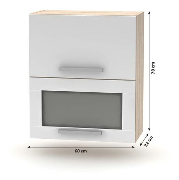 Bucătărie Noliana 240 cm (Stejar sonoma + Alb)