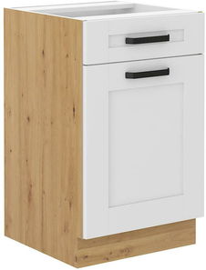Alsó konyhaszekrény Lucid 50 D 1F 1S BB (korpus: artisan tölgy + front: mdf fehér)
