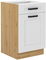 Alsó konyhaszekrény Lucid 50 D 1F 1S BB (korpus: artisan tölgy + front: mdf fehér)