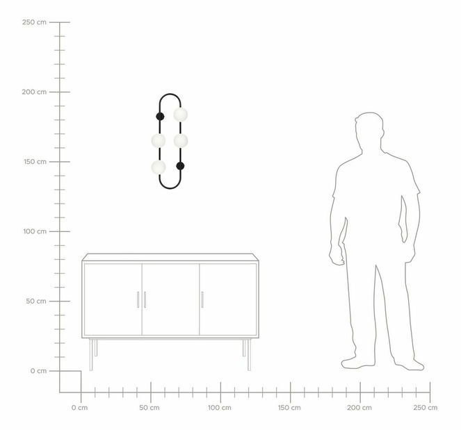 Fali lámpa Yuri (fekete) 