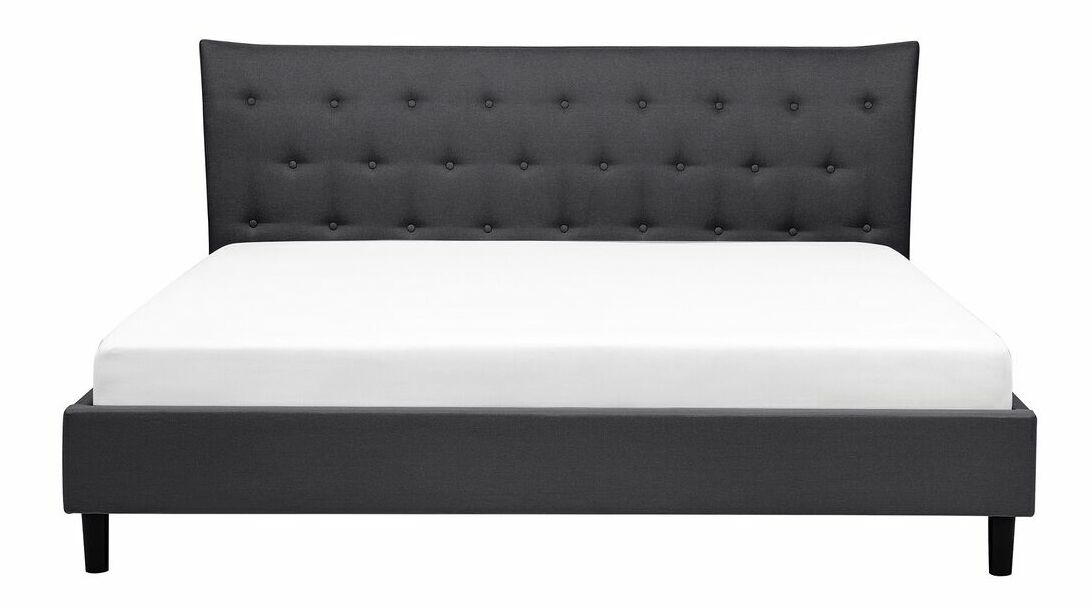 Pat matrimonial 180 cm SANTORI (cu somieră) (gri închis)