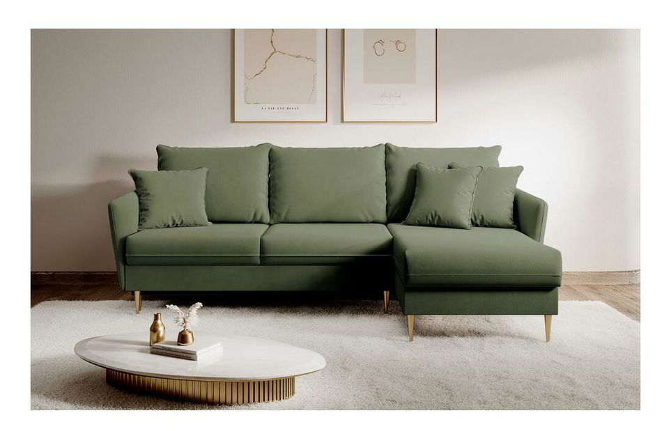 Colțar Vivaldio L (măslin + auriu)