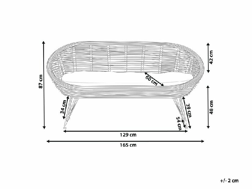 Vrtna sofa Marza (prirodna)