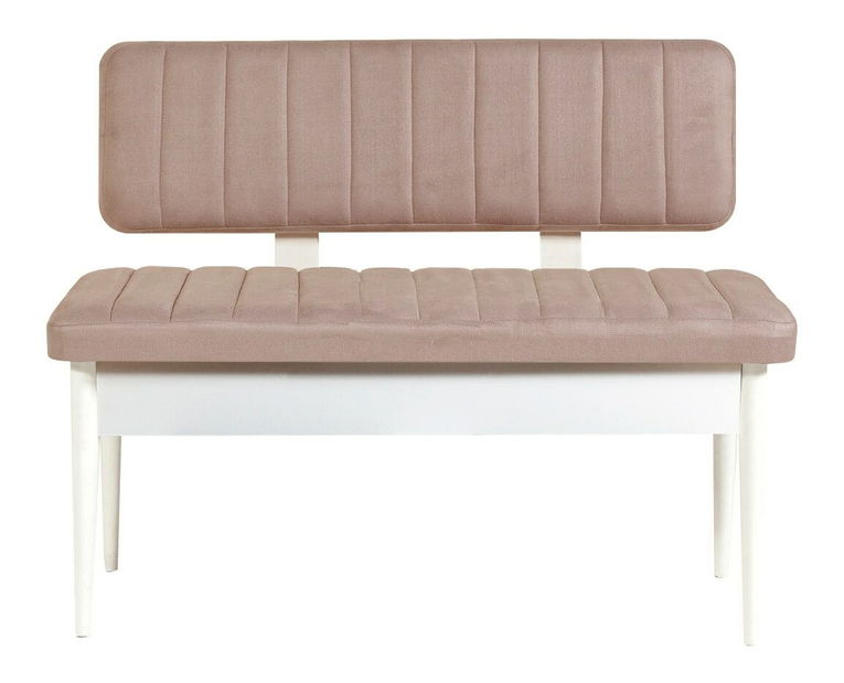 Blagovaonski stol na razvlačenje sa 2 stolice i 2 klupe Vlasta (bijela + bež)