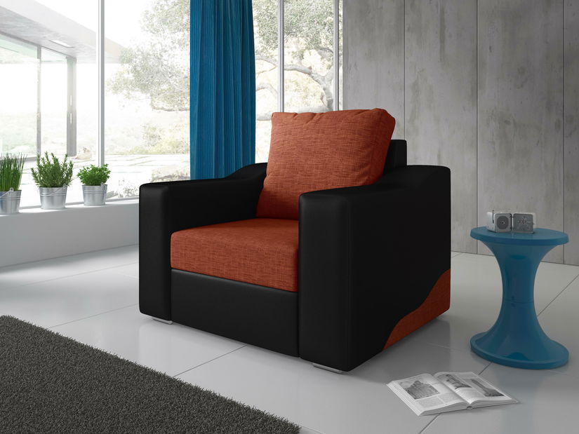 Kreslo Wisteria (oranžová + čierna)